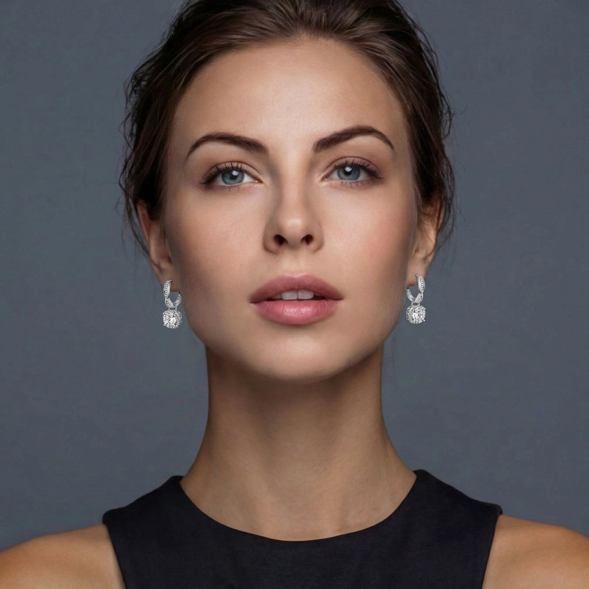 Boucles d'Oreilles Infinity Halo Moissanite Torsadées - Feebella