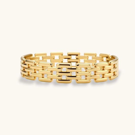 Chic Grid Link Bracelet for Effortless Style - Feebella