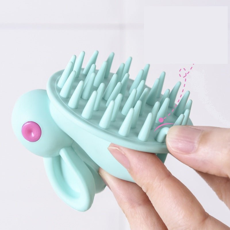 Brosse à shampooing en caoutchouc souple pour le massage du cuir chevelu des enfants - Feebella