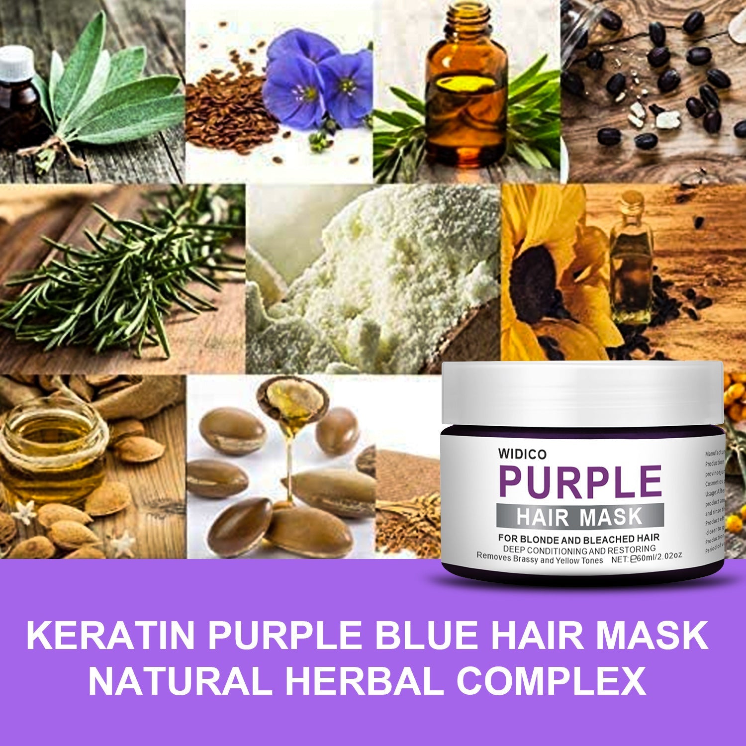 Shampooing violet pour l'élimination du teint jaune et les soins capillaires - Feebella
