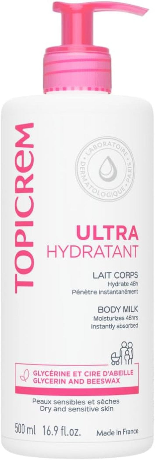 - Ultra Hydratant Lait Corps - Hydrate 48H, Relipide, Protège La Peau - Texture Onctueuse, Odeur Délicate - Crème Hydratante Pour Peaux Sensibles - Fabrication Française - 500 Ml - Feebella